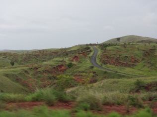 Long roads snakes along the landscape